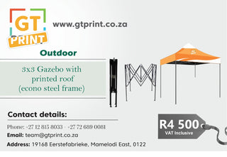 3x3 Roof printed Gazeebo with Econo Steel Frame